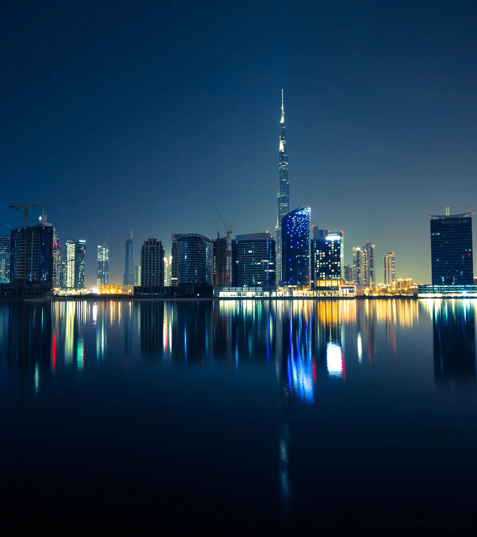 Dubai skyline at night